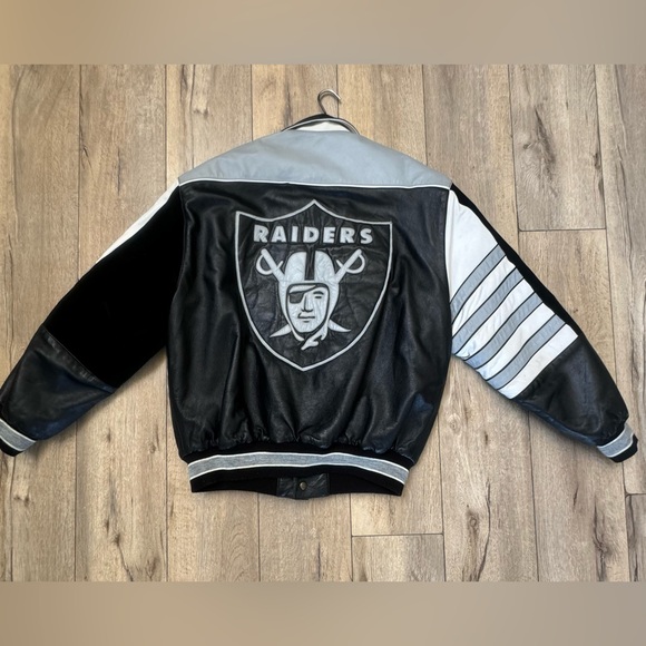 Raiders leather jacket reversible men's NFL - Picture 2 of 8